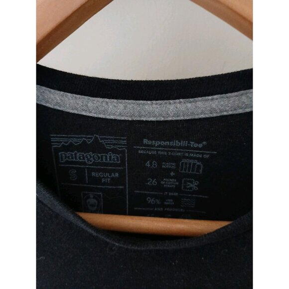 Patagonia Responsibili-tee Logo L/S T-Shirt Size Small Black - Picture 8 of 8